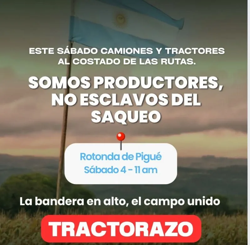 Ya se pelearon con Clarín: ¿se viene la 125 contra Milei y Caputo? 5 tractorazado en la rotonda de pigue