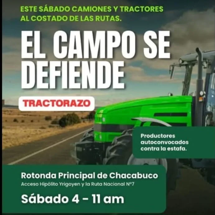 Ya se pelearon con Clarín: ¿se viene la 125 contra Milei y Caputo? 3 tractorazo en la rotonda de chacabuco