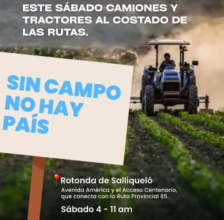 Ya se pelearon con Clarín: ¿se viene la 125 contra Milei y Caputo? 2 tractorazo rotonda de salliquelo