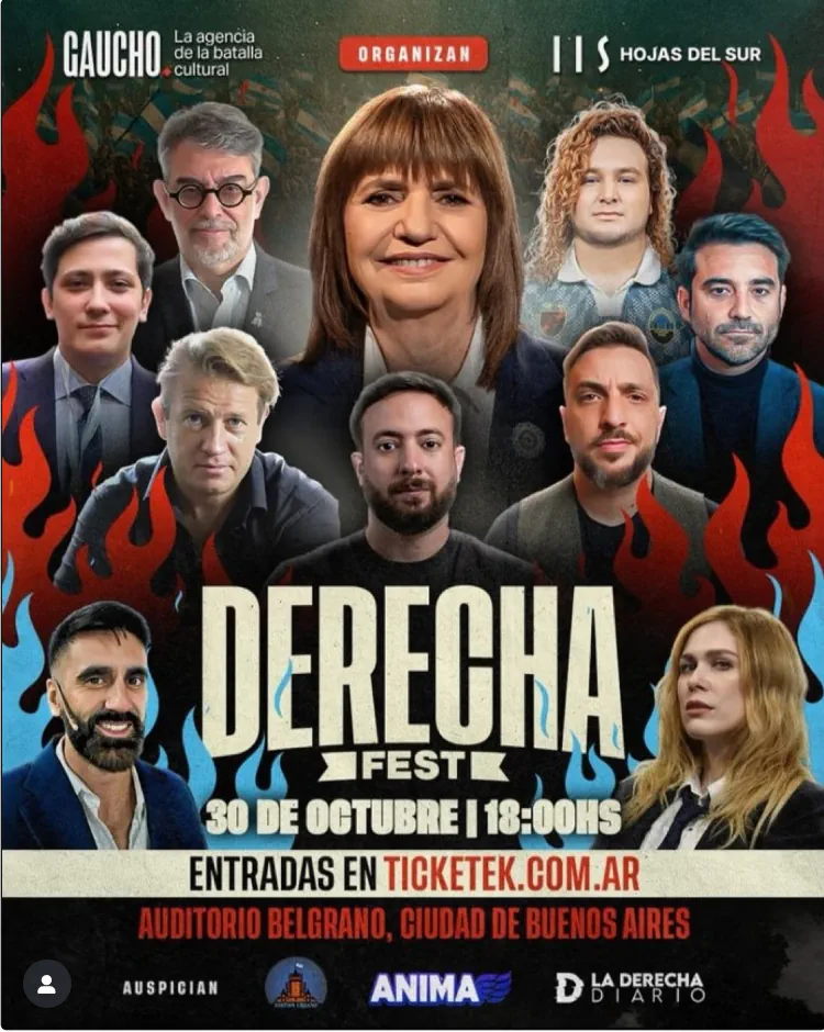 afiche de la derecha fest donde bullrich homenajea represores